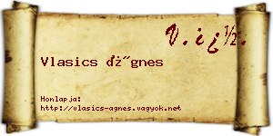 Vlasics Ágnes névjegykártya